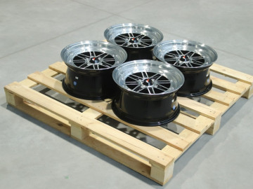 Set Of Jr31 15X7,5 Et20 4X110 Gloss Black Machined Face