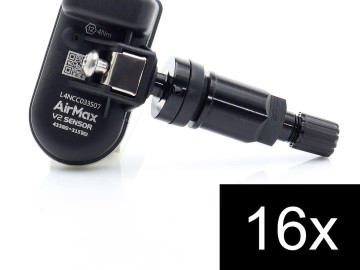 16Pcs Airmax Tpms V2 Sensor 315 433Mhz Metal Black
