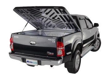 AEROKLAS Cobertura plana em ABS, acabamento com textura cor preta (cabine dupla) - Hilux Vigo (2005-2015)