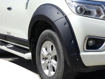 Abas em ABS XXL +45 mm para Nissan NP300 Navara D23 (2016 em diante) – conjunto de 6 peças, cor preta, compatíveis com versões AdBlue.