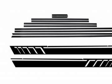 Add On Door Moldings Strips suitable for Mercedes G-Class W463 (1989-2017) with Side Decals Sticker Vinyl Matte Black