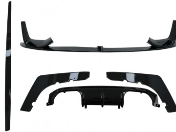 Aero Body Kit Front Bumper Lip and Air Diffuser suitable for BMW F80 M3 Sedan F82 M4 Coupe (2014-2019) M Sport Design Piano Black