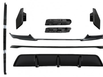 Aero Body Kit Front Bumper Lip and Air Diffuser suitable for BMW X6 F16 LCI (2015-2019) M Technik Sport Piano Black