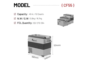Alpicool CF55 - Arca congelador de campismo 55L