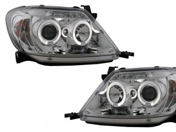 Angel Eyes Headlights Dual Halo Rims suitable for Toyota Hilux (2005-2011) Chrome