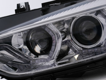 Angel Eyes Headlights LED DRL suitable for BMW 3 Series F30 F31 Sedan Touring (10.2011-05.2015) Chrome