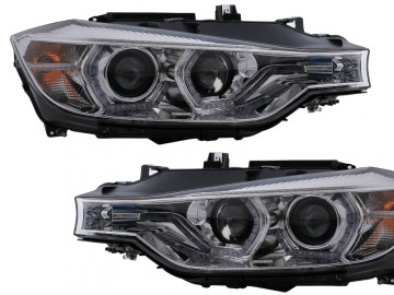 Angel Eyes Headlights LED DRL suitable for BMW 3 Series F30 F31 Sedan Touring (10.2011-05.2015) Chrome