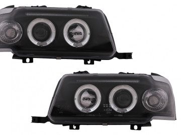 Angel Eyes Headlights suitable for Audi 80 B4 (09.1991-04.1996) Black