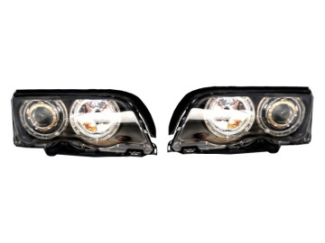Angel Eyes Headlights suitable for BMW 3 Series E46 (1998-2001) Black Edition
