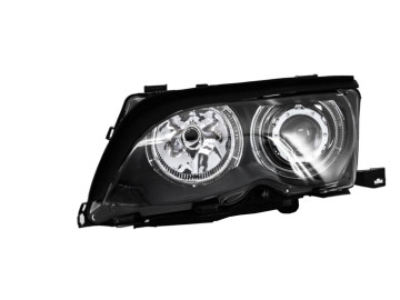 Angel Eyes Headlights suitable for BMW 3 Series E46 (2001-2004) Black Edition