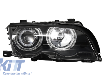 Angel Eyes Headlights suitable for BMW 3 Series E46 Coupe/Cabrio (1998-2003) Black Edition