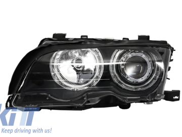 Angel Eyes Headlights suitable for BMW 3 Series E46 Coupe/Cabrio (1998-2003) Black Edition