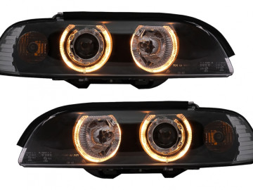 Angel Eyes Headlights suitable for BMW 5 Series E39 (1995-2000) Black