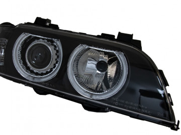 Angel Eyes Headlights suitable for BMW 5 Series E39 Sedan Touring (1996-2003) Black Grey Edition