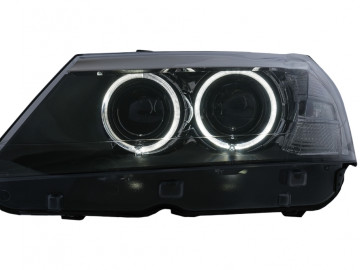 Angel Eyes Headlights suitable for BMW X3 F25 SUV (2010-07.2014) Black