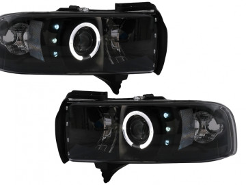 Angel Eyes Headlights suitable for Dodge RAM II Pick-Up (1994-2001) Black