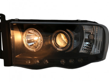 Angel Eyes Headlights suitable for Dodge RAM III (2002-2006) Black