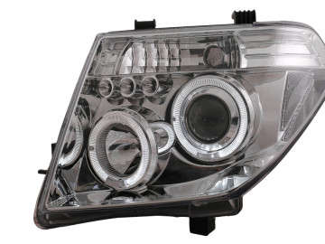 Angel Eyes Headlights suitable for Nissan Navara D40 (2004-2009) Pathfinder R51 (2005-2008) Chrome