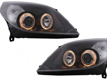 Angel Eyes Headlights suitable for Opel Vectra C Signum Facelift (09.2005-2008) Black