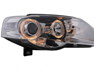 Angel Eyes Headlights suitable for VW Passat B6 3C (03.2005-2010) Chrome LHD or RHD