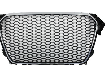 Assembly Central Grille with Rear Bumper Valance Air Diffuser suitable for AUDI A4 B8 Facelift (2012-2015) Limousine/Avant RS Design