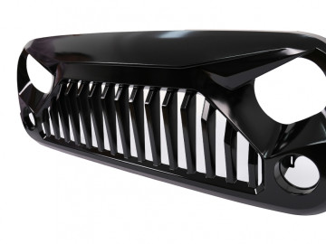 Assembly of Central Grille Front Grille suitable for JEEP Wrangler / Rubicon JK (2007-2017) Black with HID Bi-Xenon Headlights