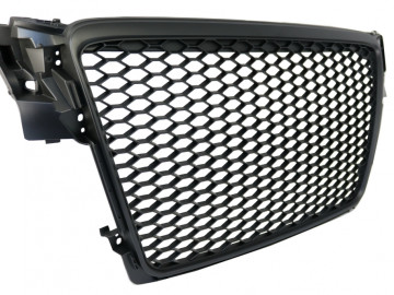 Badgeless Front Grille Suitable for Audi A4 B8 (2008-2011) RS4 Design Matt Black