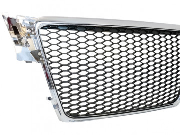 Badgeless Front Grille suitable for AUDI A4 B8 (2007-2012) Limousine Avant RS Design Chrome