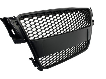 Badgeless Front Grille suitable for AUDI A5 8T (2007-2011) RS Design Matte Black