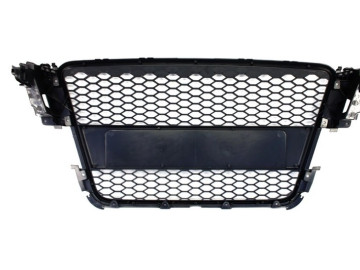 Badgeless Front Grille suitable for AUDI A5 8T (2007-2011) RS Design Matte Black