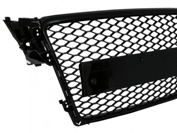 Badgeless Front Grille suitable for Audi A4 B8 (2007-2012) RS Design Piano Black