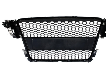 Badgeless Front Grille suitable for Audi A5 8T (2007-2011) RS Design Piano Black