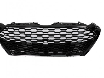 Badgeless Front Grille suitable for Audi A5 F5 (2017-2019) RS Design Shiny Black