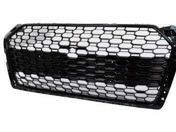 Badgeless Front Grille suitable for Audi A5 F5 (2017-2019) RS Design Shiny Black