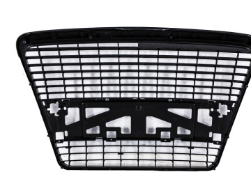 Badgeless Front Grille suitable for Audi A6 4F 4F2 Sedan Avant (2004-2011) Piano Black