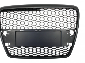 Badgeless Front Grille suitable for Audi A6 4F C6 (2004-2007) RS Design Matte Black