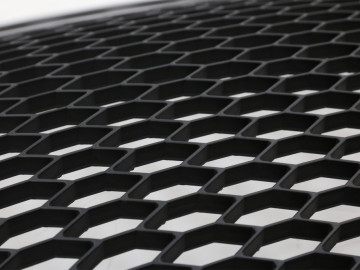 Badgeless Front Grille suitable for Audi A6 4F C6 (2004-2011) Honeycomb RS Design Silver Border