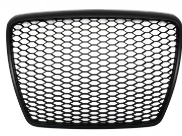 Badgeless Front Grille suitable for Audi A6 4F2 4F C6 (2004-2011) RS Design Matte Black