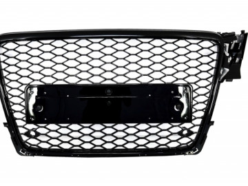 Badgeless Front Grille with Fog Lamp Covers and LED Daytime Running Light Headlights suitable for AUDI A4 B8 (2008-2011) RS4 Design