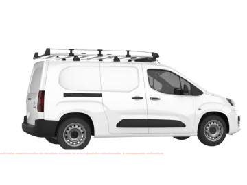 Barra de Tejadilho  Renault Kangoo Compact / L0 (II.2 - portas traseiras) (2014-->2021) Módulo CRUZ Evo Rack Alu - Porta-bagagens em alumínio