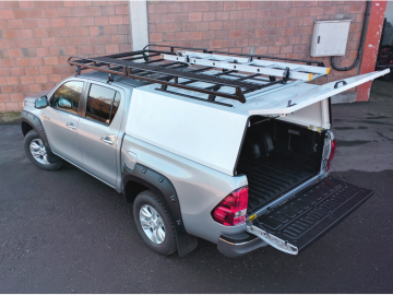 Barras de tejadilho reforçadas para Hardtop+Cab, com deflector e rolo (Alpha CME)