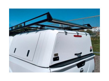Barras de tejadilho reforçadas para hardtop com prolongamento sobre a cabina, defletor e rolo (SmartCap; cabine Extra)