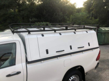 Barras de tejadilho reforçadas para hardtop com prolongamento sobre a cabina, defletor e rolo (SmartCap; cabine Extra)