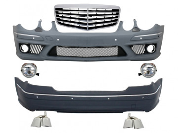 Body Kit + Central Grille suitable for MERCEDES-Benz E-Class W211 2002-2009 E63 A-Design