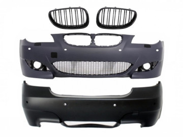 Body Kit Front and Rear Bumper suitable for BMW 5 Series E60 (2007-2010) with Central Kidney Grilles LCI M5 Design with PDC 18mm