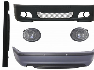 Body Kit suitable for BMW 3 Series E46 Sedan (1998-2004) Bumper with PDC Side Skirts and Fog Lights Clear Chrome M-Technik Design