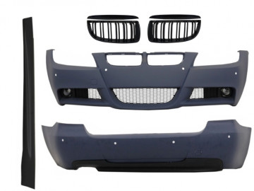 Body Kit suitable for BMW 3 Series E90 (2005-2008) M-Technik Kidney Grilles Double Stripe M Design Piano Black