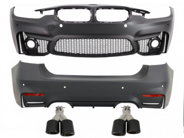 Body Kit suitable for BMW 3 Series F30 (2011-2019) with Exhaust Muffler Tips Carbon Fiber EVO II M3 CS Design