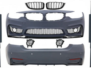 Body Kit suitable for BMW 4 Series F32 Coupe F33 Cabrio (2013-03.2019) M4 Design with Grilles and Fog Lights