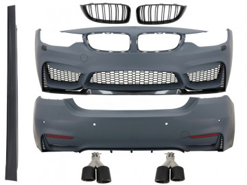 Body Kit suitable for BMW 4 Series F36 Gran Coupe (2013-03.2019) M4 Look with Grilles and Exhaust Tips Carbon